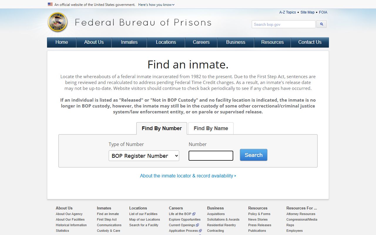 Federal BOP inmate locator for the Cherokee County inmate population in federal custody